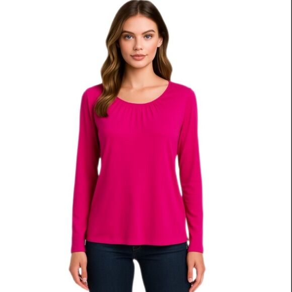 Ann Taylor Loft pink long sleeve top, S - Picture 1 of 7